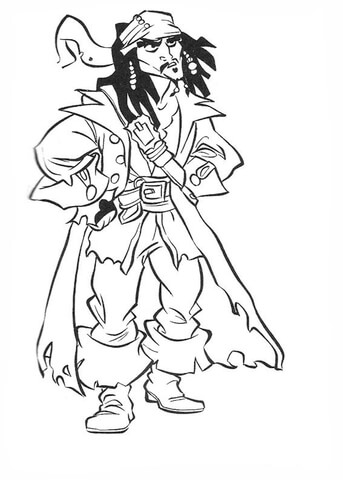 Jack Sparrow  Coloring Page